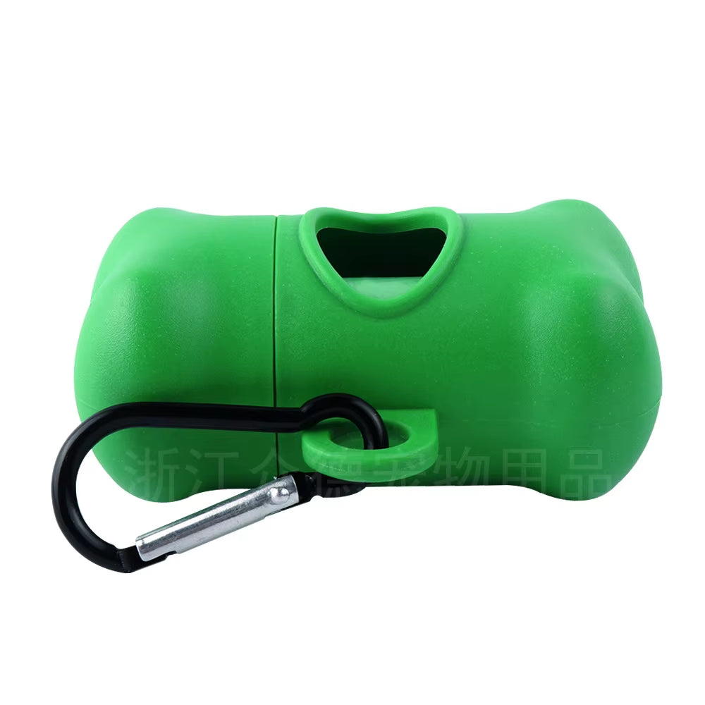 Bone Shaped Eco-Friendly Dog Poop Bag Dispenser Leash Clip Customized Logo Printed BPA Free Lightweight Promotional Giveaway