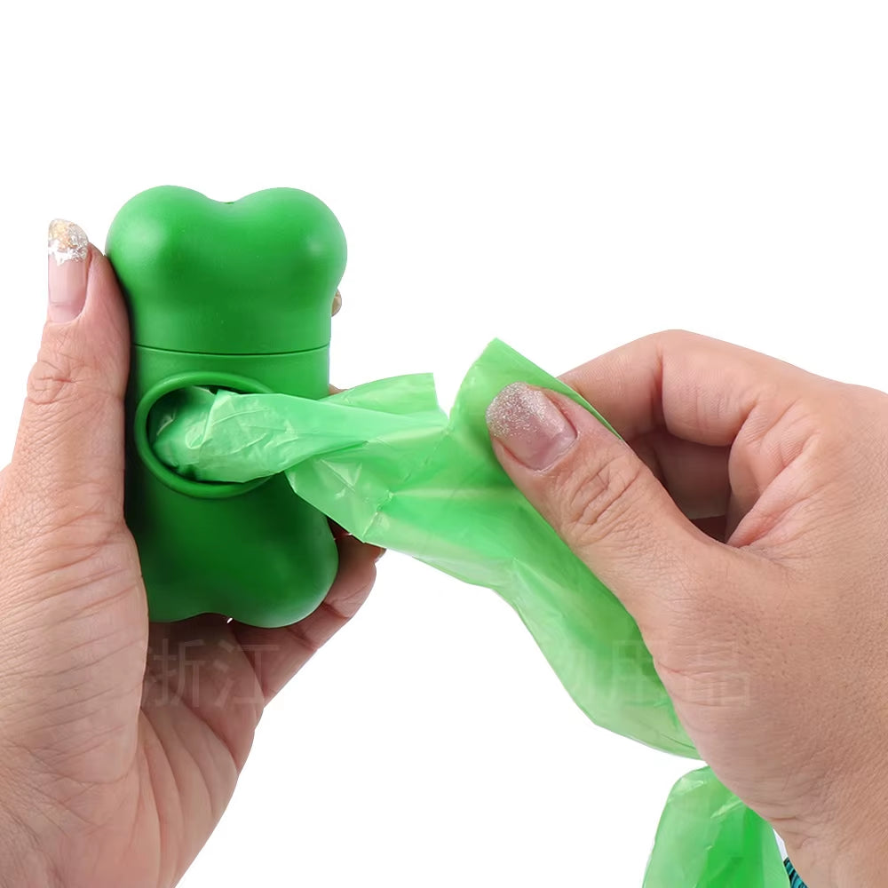Bone Shaped Eco-Friendly Dog Poop Bag Dispenser Leash Clip Customized Logo Printed BPA Free Lightweight Promotional Giveaway