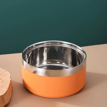 Metal Insulated Dog Cat Bowl Pet Food Water Dish Feeding Stainless Steel Non Slip Dog Bowl Proof Skid for Large Medium Small Dog