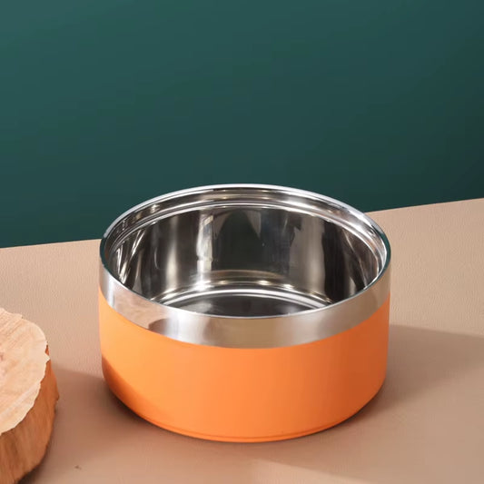 Metal Insulated Dog Cat Bowl Pet Food Water Dish Feeding Stainless Steel Non Slip Dog Bowl Proof Skid for Large Medium Small Dog