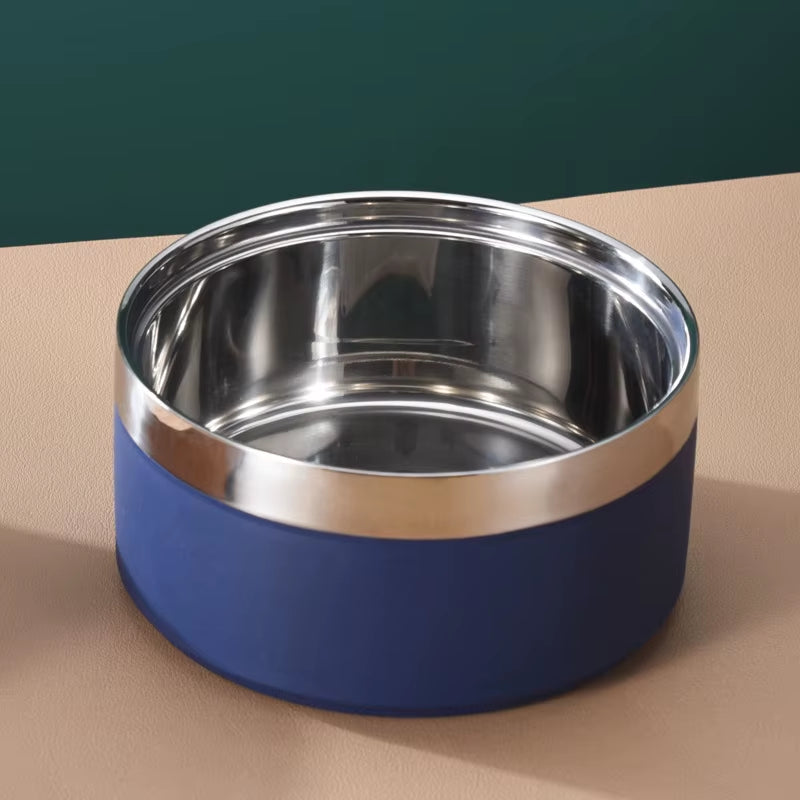 Metal Insulated Dog Cat Bowl Pet Food Water Dish Feeding Stainless Steel Non Slip Dog Bowl Proof Skid for Large Medium Small Dog