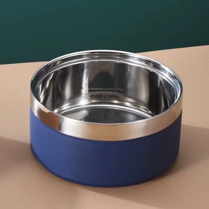Metal Insulated Dog Cat Bowl Pet Food Water Dish Feeding Stainless Steel Non Slip Dog Bowl Proof Skid for Large Medium Small Dog