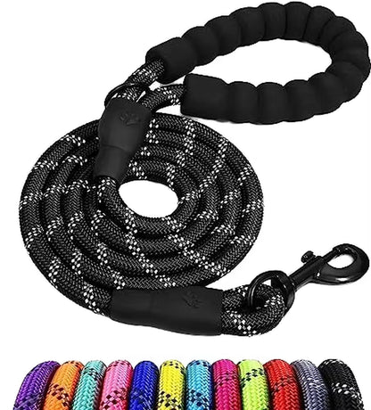 Joysing 5FT Soft Padded Handle Dog Leash Hot Sale Heavy Duty Reflective Braided Nylon Rope Print Ribbon Variety Color Dog