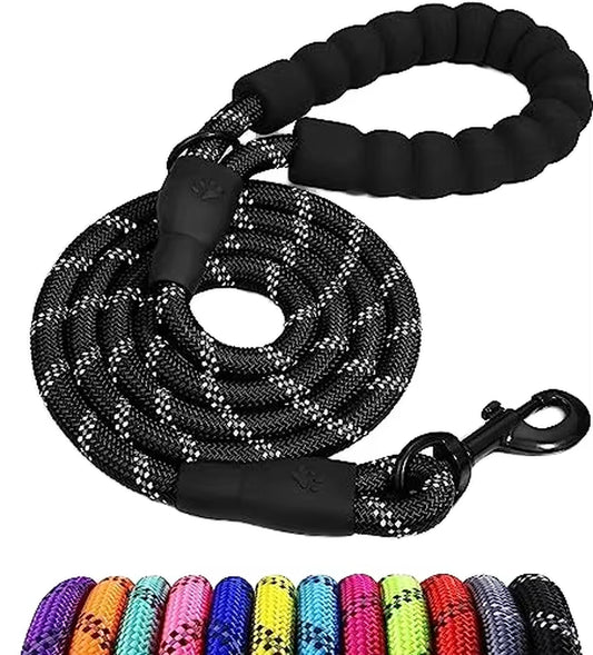 Joysing 5FT Soft Padded Handle Dog Leash Hot Sale Heavy Duty Reflective Braided Nylon Rope Print Ribbon Variety Color Dog