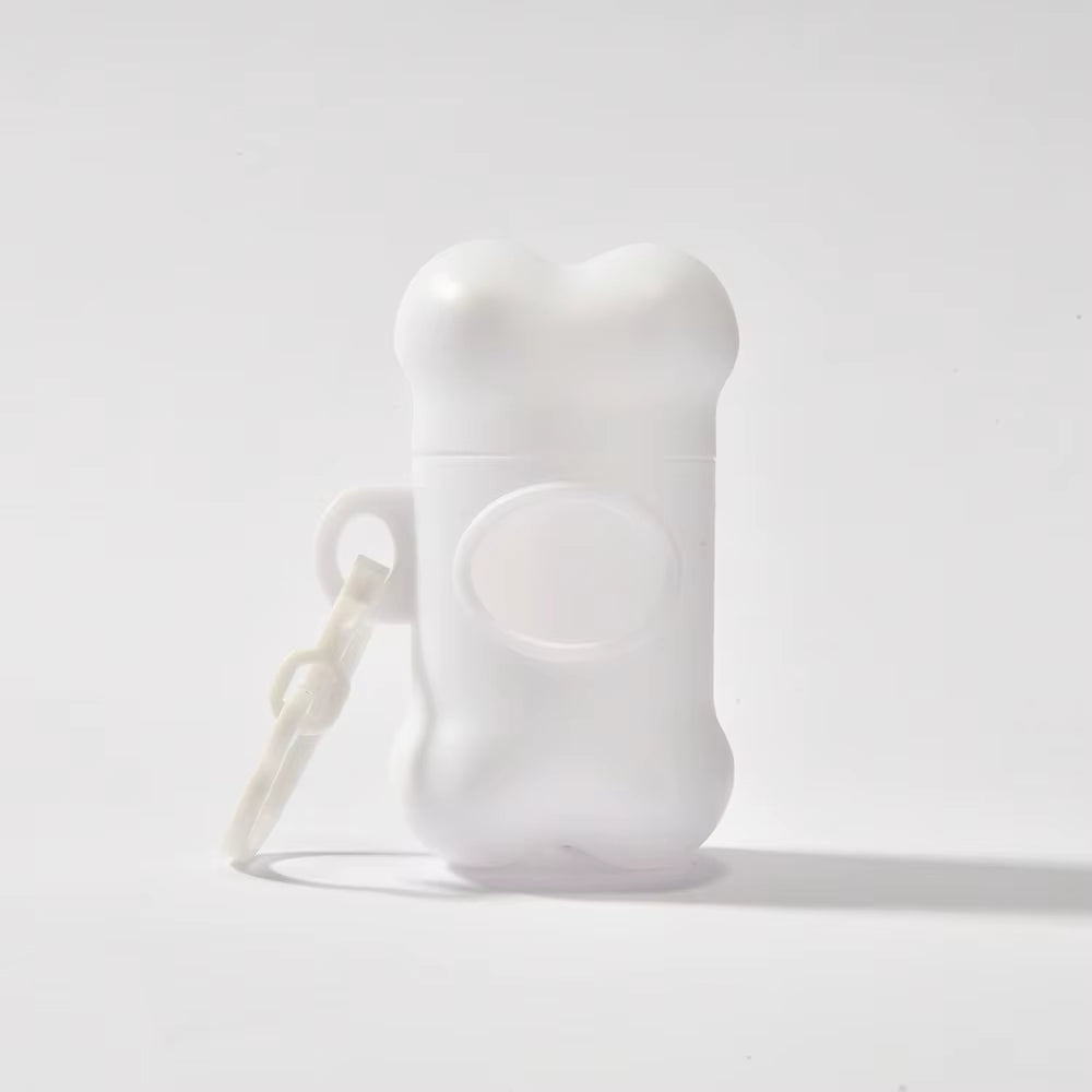 Bone Shaped Eco-Friendly Dog Poop Bag Dispenser Leash Clip Customized Logo Printed BPA Free Lightweight Promotional Giveaway