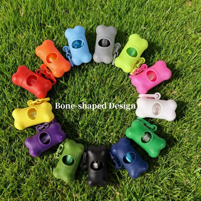 Bone Shaped Eco-Friendly Dog Poop Bag Dispenser Leash Clip Customized Logo Printed BPA Free Lightweight Promotional Giveaway