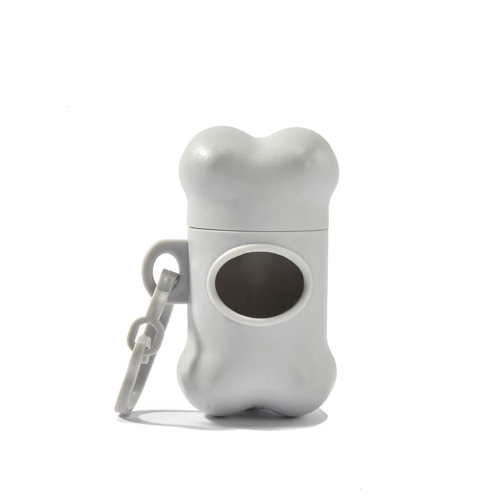 Bone Shaped Eco-Friendly Dog Poop Bag Dispenser Leash Clip Customized Logo Printed BPA Free Lightweight Promotional Giveaway