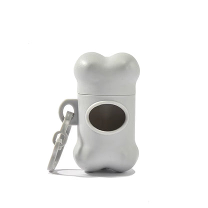 Bone Shaped Eco-Friendly Dog Poop Bag Dispenser Leash Clip Customized Logo Printed BPA Free Lightweight Promotional Giveaway
