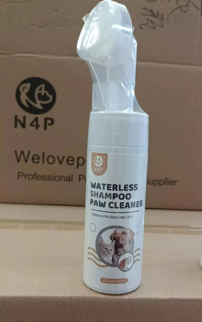 OEM ODM Wholesale Natural Ingredients Rinse-Free Cat Paw Deep Cleanser Paw Cleaner Foam Pet Shampoo with Dog Brush