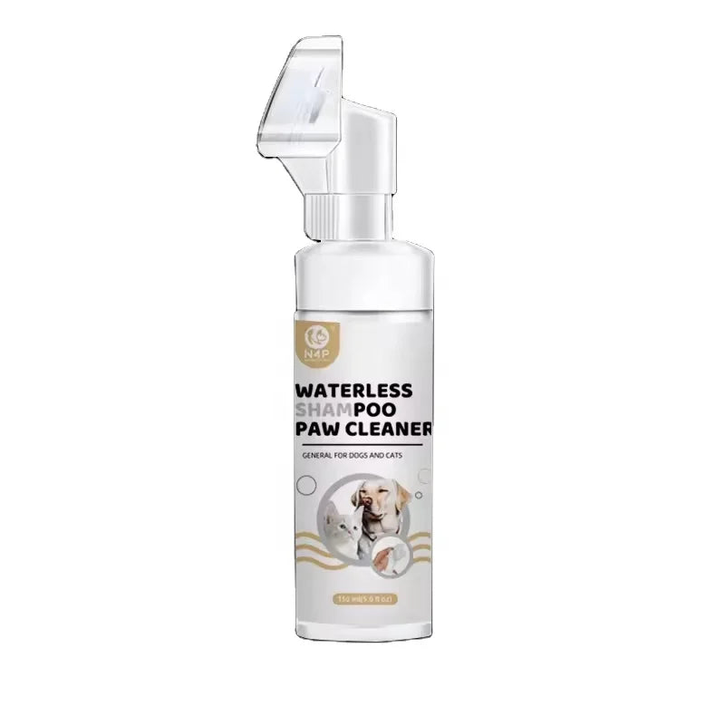 OEM ODM Wholesale Natural Ingredients Rinse-Free Cat Paw Deep Cleanser Paw Cleaner Foam Pet Shampoo with Dog Brush