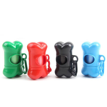 Bone Shaped Eco-Friendly Dog Poop Bag Dispenser Leash Clip Customized Logo Printed BPA Free Lightweight Promotional Giveaway