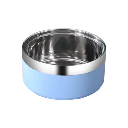 Metal Insulated Dog Cat Bowl Pet Food Water Dish Feeding Stainless Steel Non Slip Dog Bowl Proof Skid for Large Medium Small Dog