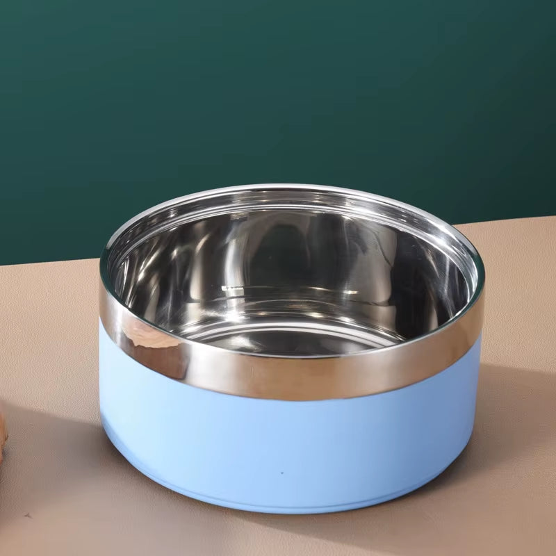 Metal Insulated Dog Cat Bowl Pet Food Water Dish Feeding Stainless Steel Non Slip Dog Bowl Proof Skid for Large Medium Small Dog