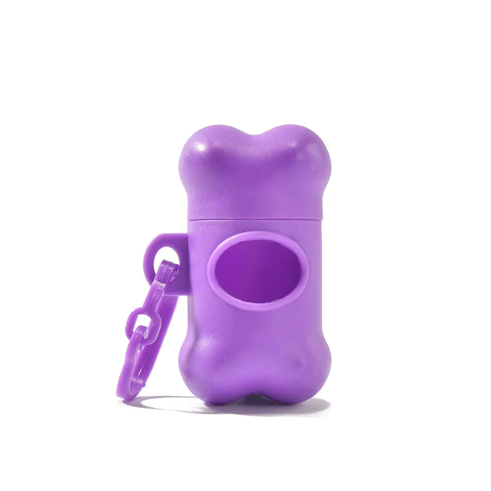 Bone Shaped Eco-Friendly Dog Poop Bag Dispenser Leash Clip Customized Logo Printed BPA Free Lightweight Promotional Giveaway