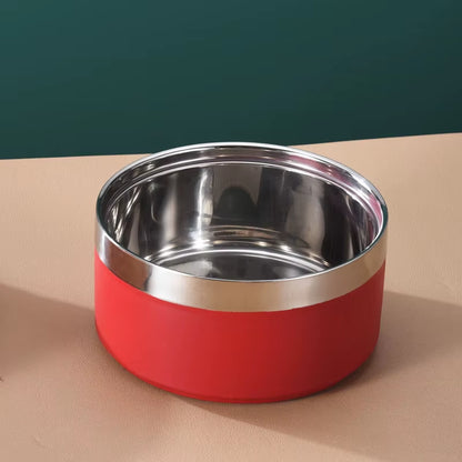 Metal Insulated Dog Cat Bowl Pet Food Water Dish Feeding Stainless Steel Non Slip Dog Bowl Proof Skid for Large Medium Small Dog
