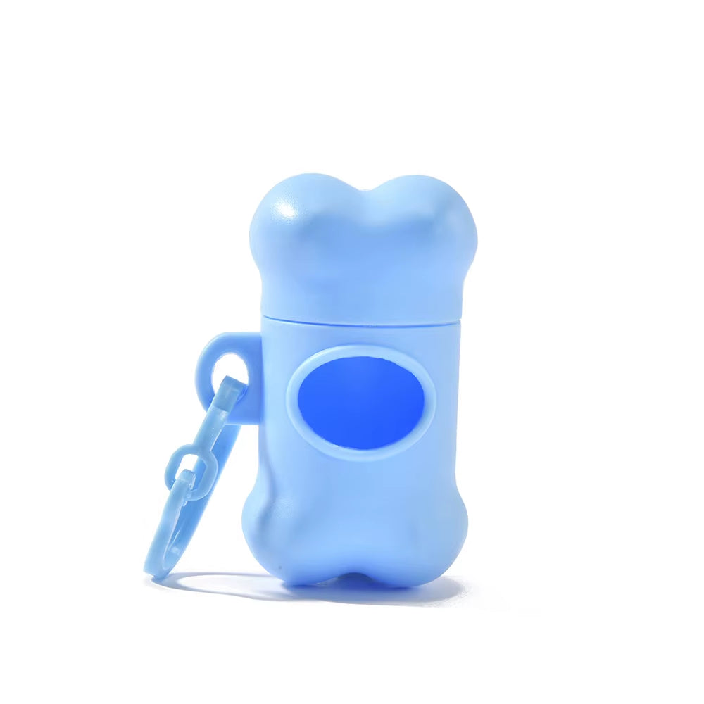 Bone Shaped Eco-Friendly Dog Poop Bag Dispenser Leash Clip Customized Logo Printed BPA Free Lightweight Promotional Giveaway